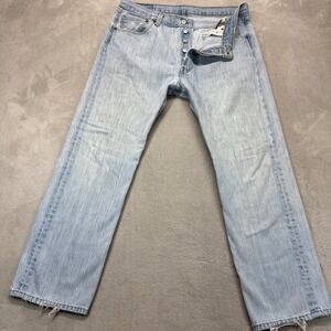 Levi's 501 Jeans Mens 36x30 Original‎ Fit Button Fly Light Wash Denim Y2K Casual